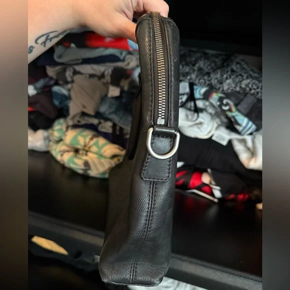 Louis Vuitton Matte Black Damier Porte Documents Jour Leather Satchel - Picture 5 of 15